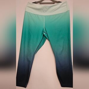 Athleta Elation 7/8 Green Ombre Tights